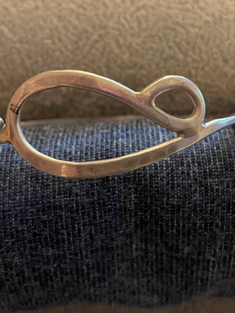 Vintage Sterling Silver Bracelet Bangle Modern Handmade Signed Dewitt Minimalist - Picture 11 of 14